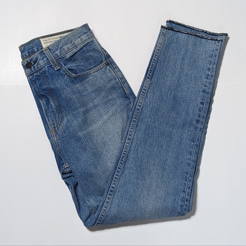 Rag & Bone Helena Raw Hem Heavy Weight Denim, Size 25 Blue W2586K NWTS